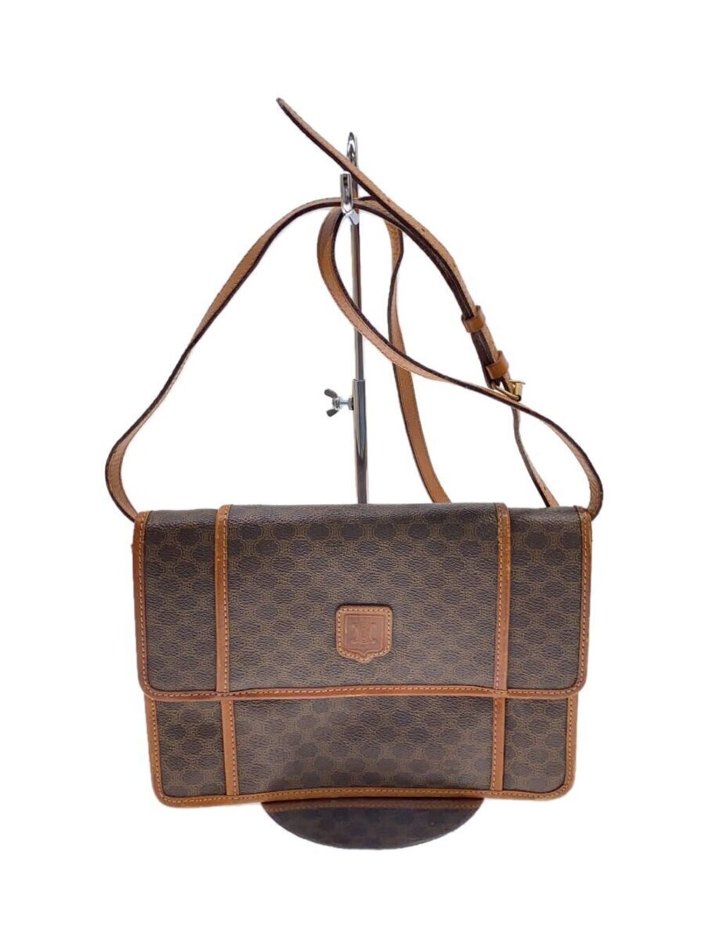 Celine Shoulder Bag Brown All over Macadam